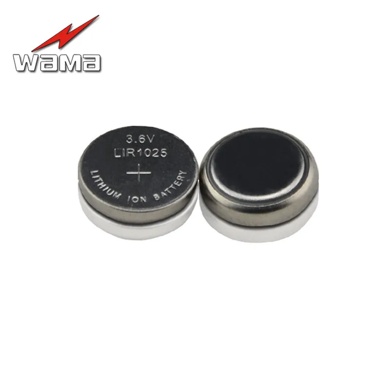 20 шт./лот Wama LIR1025 3 6 В аккумуляторная батарея часы батареи Замена CR1025 сотовый