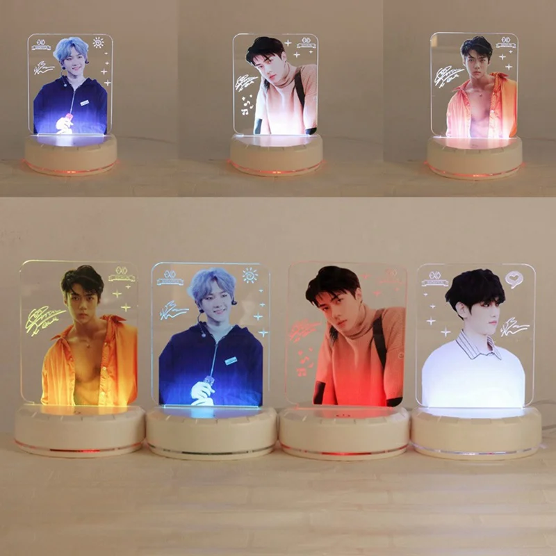 

2019 EXO BAEKHYUN CHANYEOL SEHUN Table Lamp Light Stick LED Night Light Bedside Lamp Lightstick Luminous Stationery Set