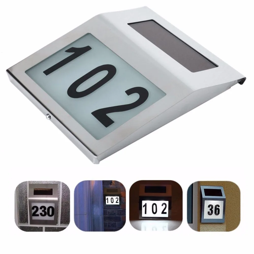 

Solar Lamp LED Doorplate Lamp Indicator Waterproof Doorplate Plaque Lamps Wall Plate Lights House Number Night Light Sign light