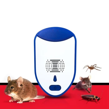 

Ultrasonic Pest Repeller Electronic Plug Indoor Mosquito Repellent Blue Display Light
