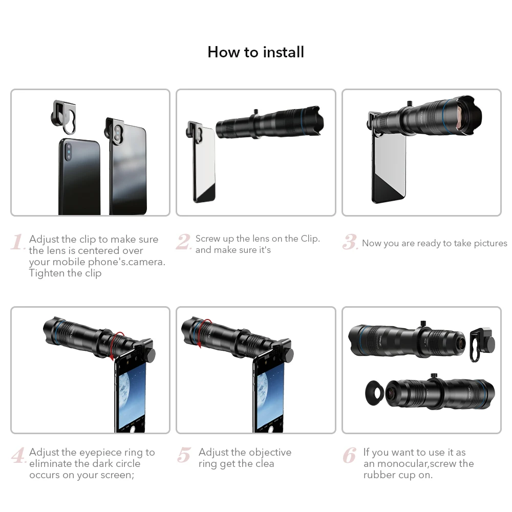 lente monocular + selfie para iphone e
