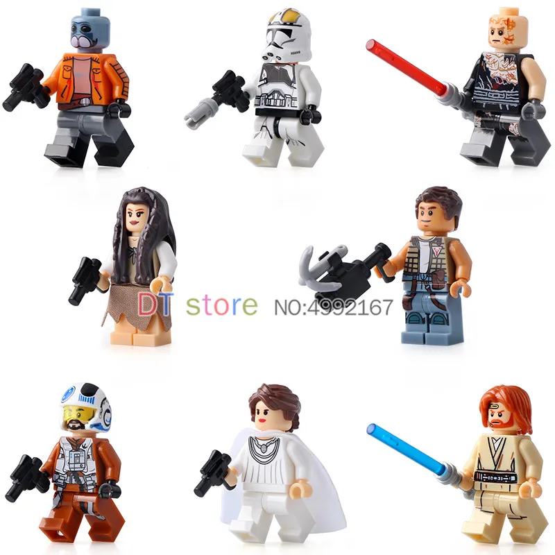 

50Pcs/Lot LegoING Star Wars Clone Trooper Cunner Zander Ponda Baba Anakin Skywalker Building Blocks Toy For Children X0144
