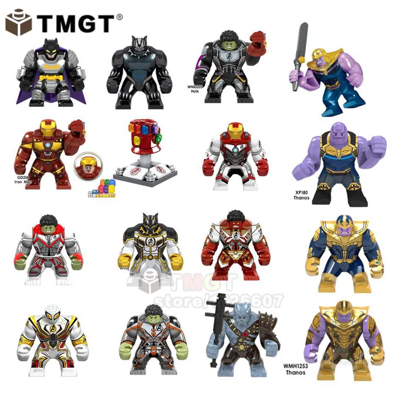 

Big size Black panther GD174-176 Hulk Thanos Iron man Spider man endgame Building Blocks Collection Toys for Children gifts