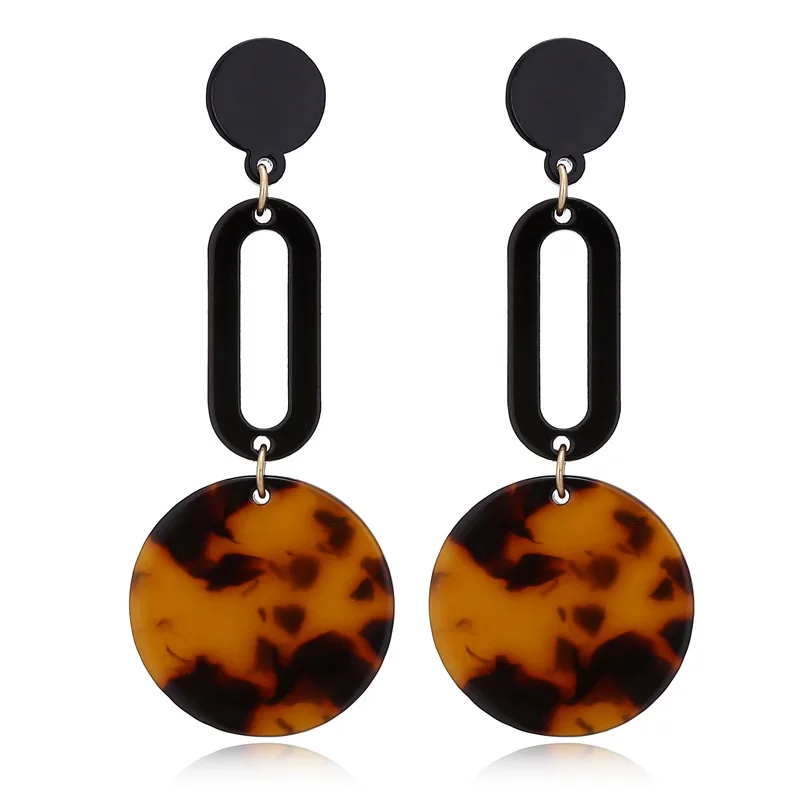 

Circle Metal Geometry Acrylic Acetate Acetic Acid Long Fashion Big Dangle Drop Statement Earrings for Women Jewelry YY620