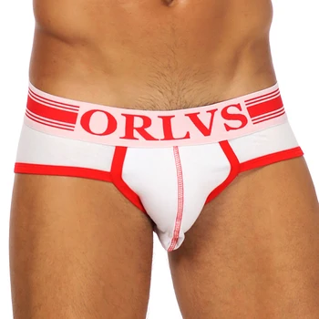 

ORLVS Brand 50PC/LOT Wholesale Cotton Men Underwear Sexy Gay Briefs Breathable Men Panties Comfortable Underpants Mesh Briefs