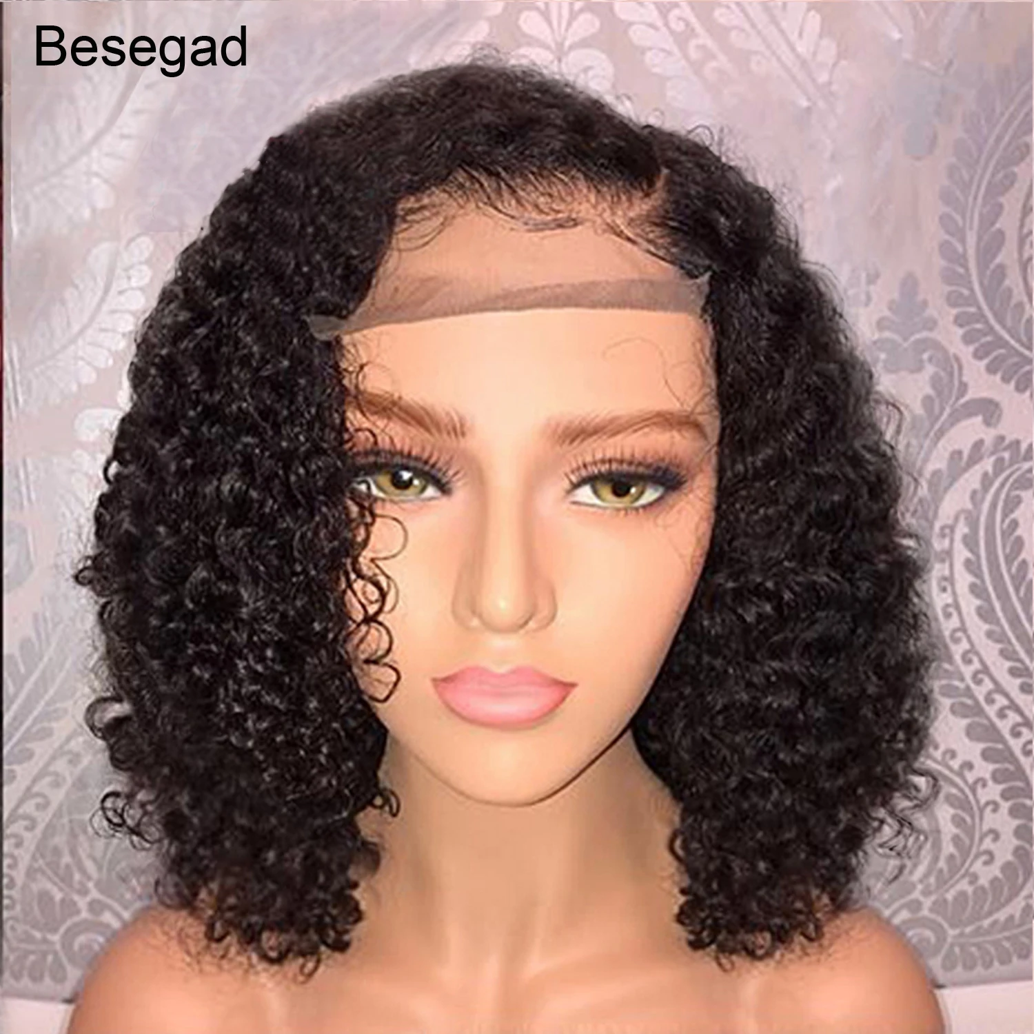 

Besegad 14inch Women Fashion Heat Resistant Short Curly Wig Hair with Elastic Lace Hairnet for Party Cosplay Daily Wear