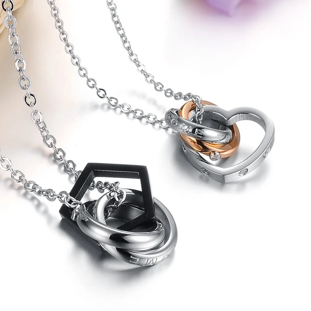 Korean Couple Necklace Titanium Necklaces Pendants Cute