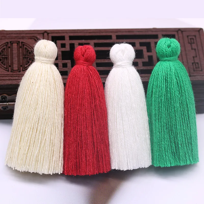 buy 6CM Mini Fat Tassel Cotton Fringe Pendant Diy Home Textile Curtain Clothing Key Bag Bracelet Craft Tassels Decoration 10pieces