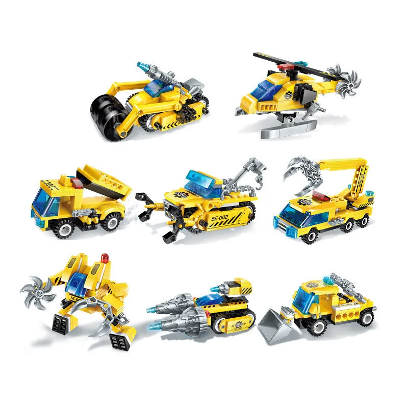 New 619pcs 8 IN 1 City Engineering Chariot Technic Compatible LegoINGs Building Blocks Bricks Educational Toys for Children Drop New 619pcs 8 IN 1 City Engineering Chariot Technic Compatible LegoINGs Building Blocks Bricks Educational Toys for Children Drop