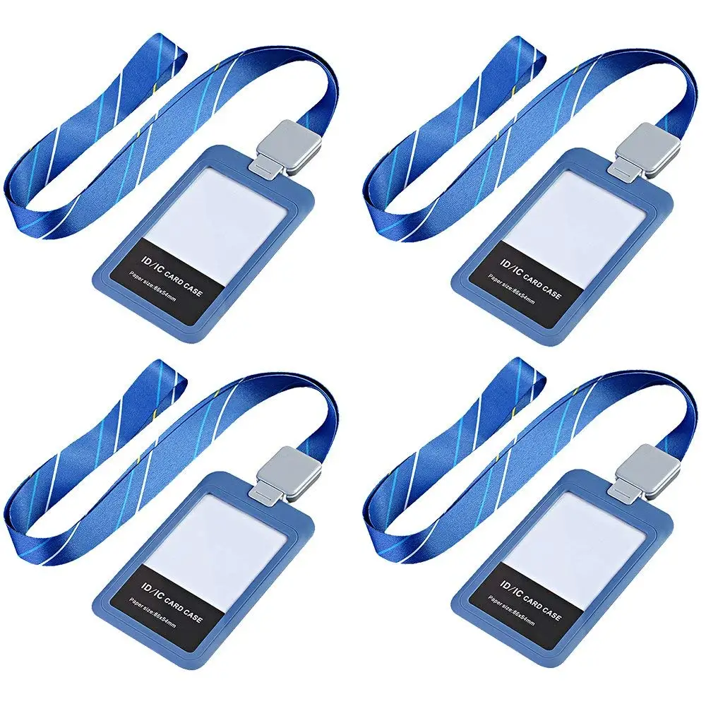 

Retractable Badge Holder, ID Card Holder with Lanyard Detachable Clip, 4 Packs