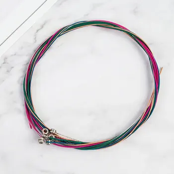 

6pcs/set Durable Electric Bass Folk Rustproof Guitar String Colorful Acoustic Steel For Musical Instruments Sound Accessories