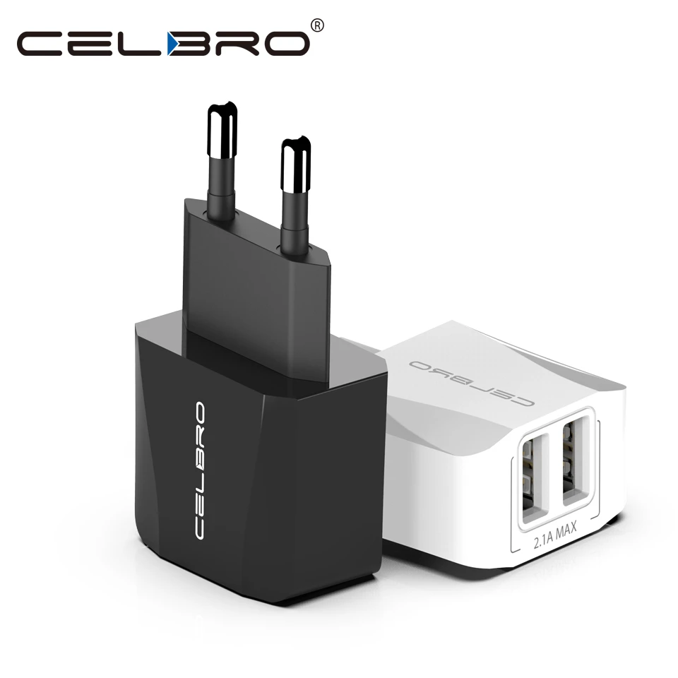 2 puerto Enchufe USB Cargador 5V 2A Universal Cargador USB Cargador de para iPhone 76 6S Plus 5S de la tableta del teléfono celular de UE nos macho 10W|Cargadores