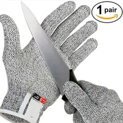Анти-cut перчатки защитные устойчивые к порезам Stab устойчивы Нержавеющая сталь проволочная металлическая сетка 5 уровень защиты