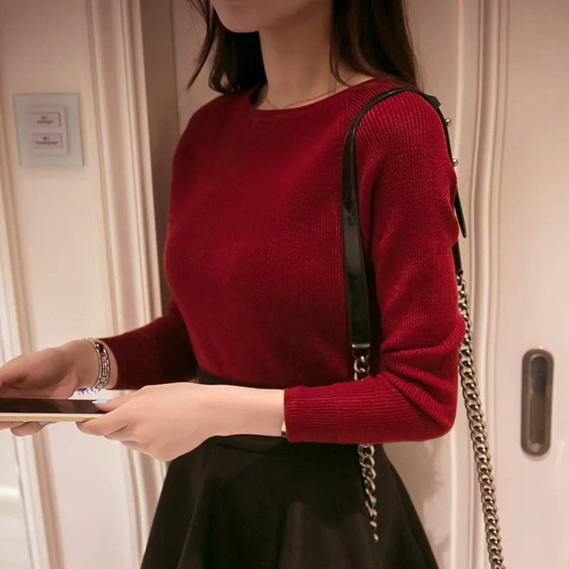 OHCLOTHINGSweater الإناث الربيع سترة الكشمير المعنقة المرأة أزياء مثير سترة و البلوز سترة الدافئة طويلة الأكمام متماسكة سترة