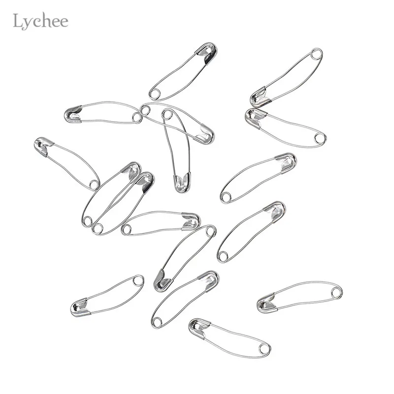 Lychee 100 шт. изогнутые безопасные булавки из нержавеющей стали для шитья, рукоделия, рукоделия, Швейные аксессуары ручной работы