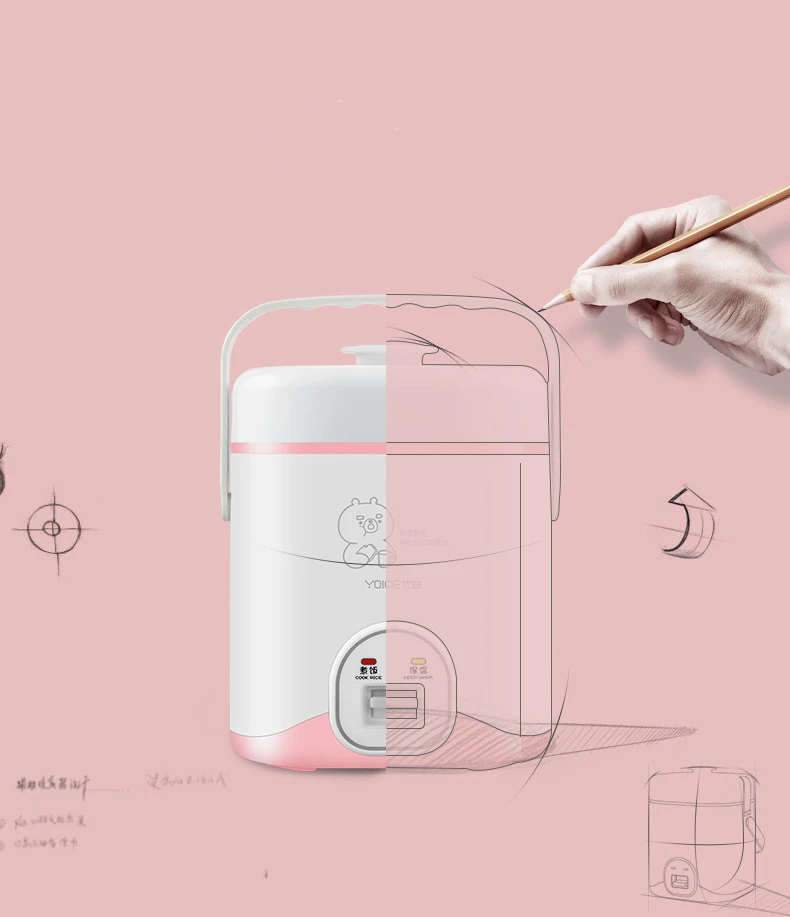 Kbxstart 1.2L Мини электрическая рисоварка ланч бокс Многофункциональный кухонный горшок не клеящийся коврик еда Cuiseur кухонная плита машина