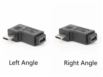 

500PCS/LOT wholesale Micro USB B Male to Mini USB B Female Connector Adapter 90 Degree Angle Type