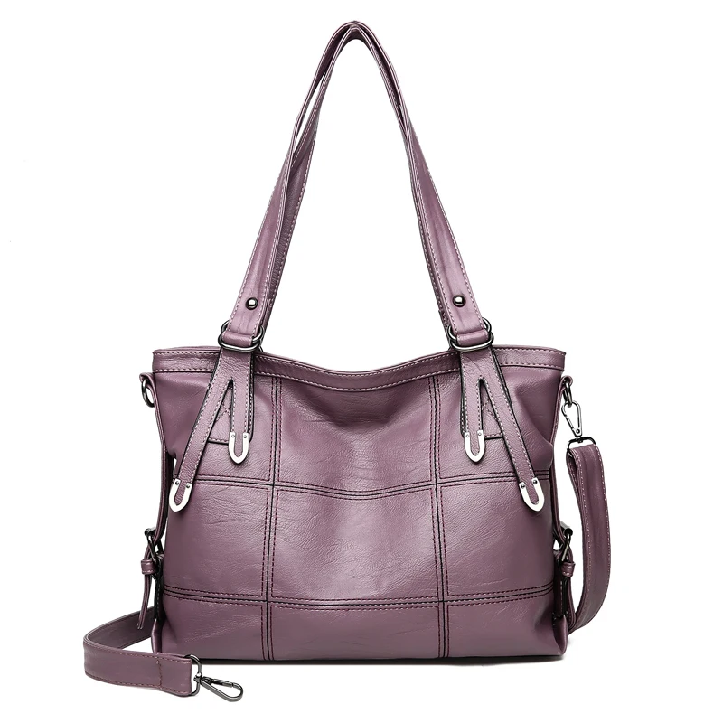 Black Le Mano gray A Tracolla Delle Sac Tote Per 2019 Elaborazione Grande Red purple Handbag Handbag Donne Femminile Capacità Handbag Dell'unità Borsa Plaid Qualità Handbag Con Cuoio Di wine Alta AgwHTq