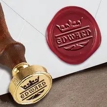 Персональный индивидуальная восковая печать штамп с именем на " Die-#500 Vinque шрифт с split Crown нажмите больше фотографий: Personalize