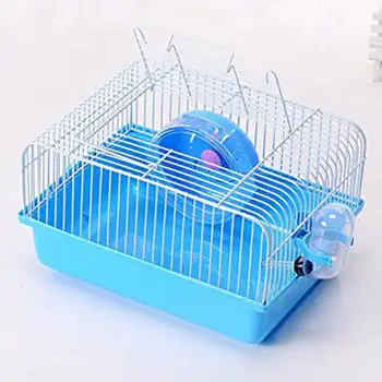 

Adeeing Pet Hamster Cage with Running Wheel Water Bottle Food Basin Pet House Mice Home Habitat Decoration