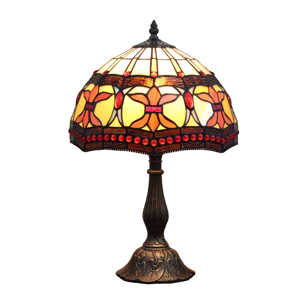 

tiffany table lamp for bedroom leaded glass bedside lamp glass lampshade novelty lamp gifts decorative lighting