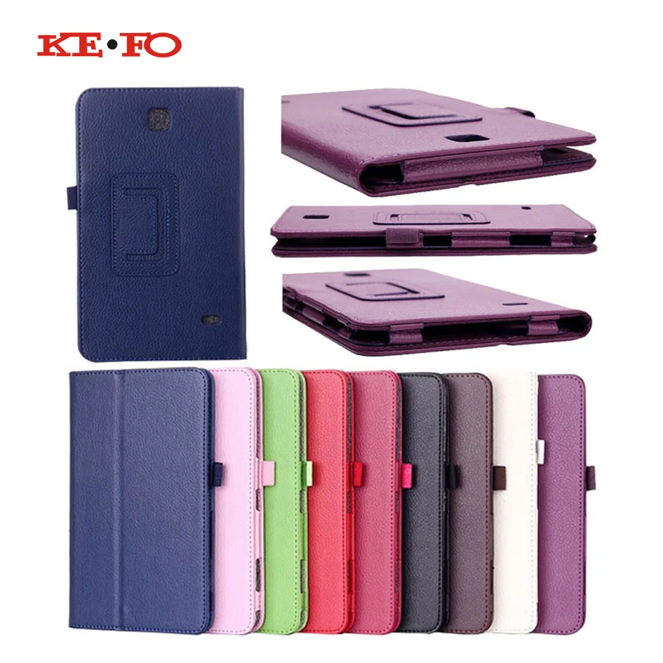 

KeFo SM-t231 SM-T230 Litchi PU Leather Flip Case Cover For Samsung Galaxy Tab 4 7.0 T230 T231 T235 Stand Cases 7 inch Tablet