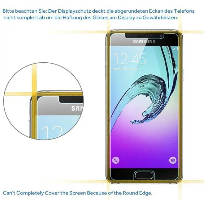 2.5d Закаленное стекло для A3 A5 A7 2017 2018 J5 Prime Защитная стеклянная пленка 9 твердость