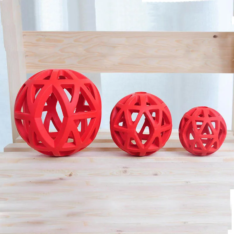 

1pcs Bite Resistance Interactive Rubber Balls Multiple Sizes Hollow Rubber Dog Toy Pitbull French Bulldog Teddy Dog Accessories