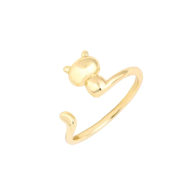 yiustar New Fashion Adjustable Brass Animal Rings For Women 3D Cat Finger Rings yiustar New Fashion Adjustable Brass Animal Rings For Women 3D Cat Finger Rings