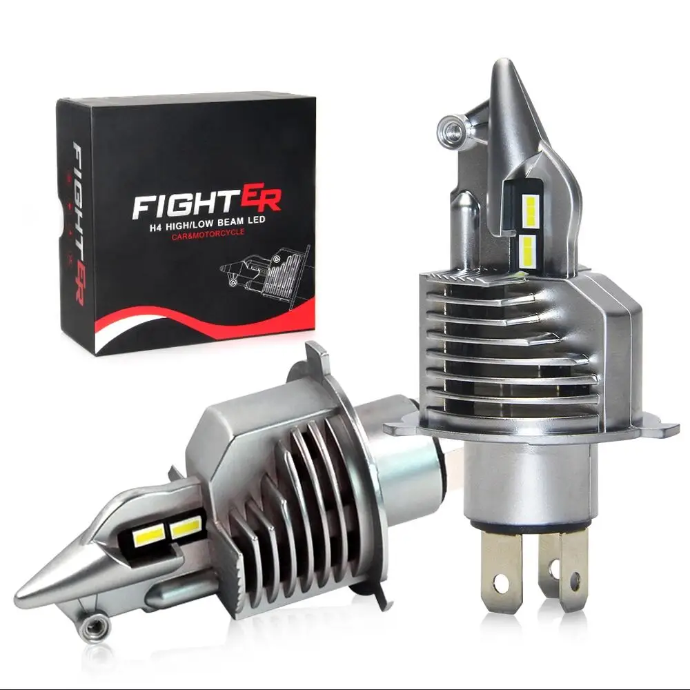 

2PCS SMALL MINI SIZE H4 HB2 9003 35W 5800LM CSP CHIPS Fighter LED Headlight All-in-one 1:1 SIZE Car Motor Hi/Low Beam White 6K