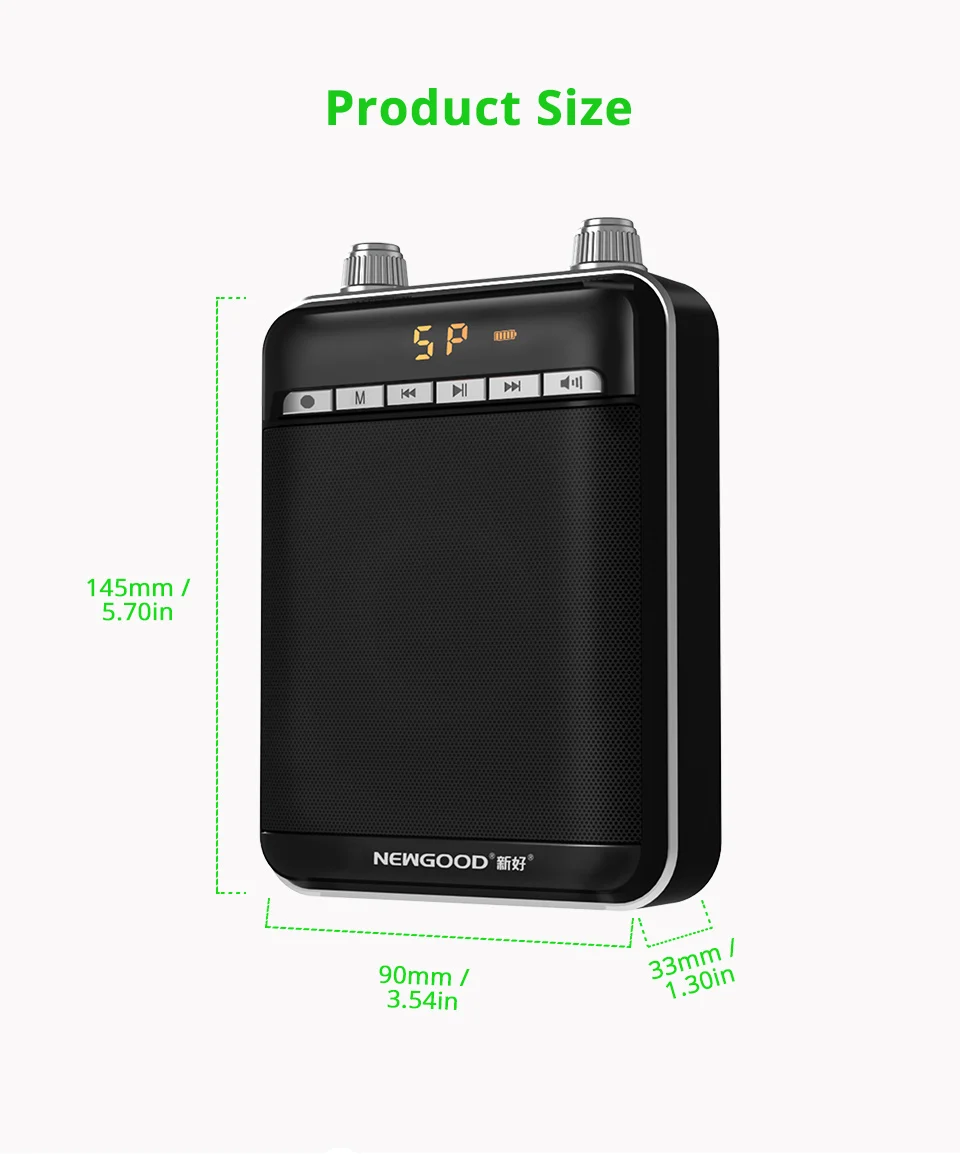 Smart Wireless Portable Voice Amplifier Loud Speaker With UHF Wireless Microphone Megaphone For Teaching Tour Guide Yoga         (11)