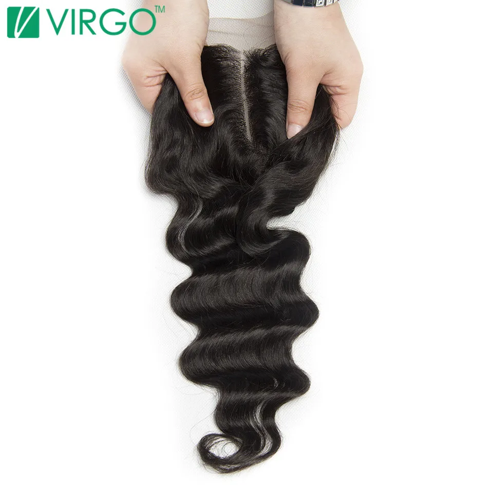 

Virgo Hair Products Loose Wave Closure 4*4 Swiss Lace Middle / Free / Three Part Human Hair Lace Closure Remy Hair Natural Color