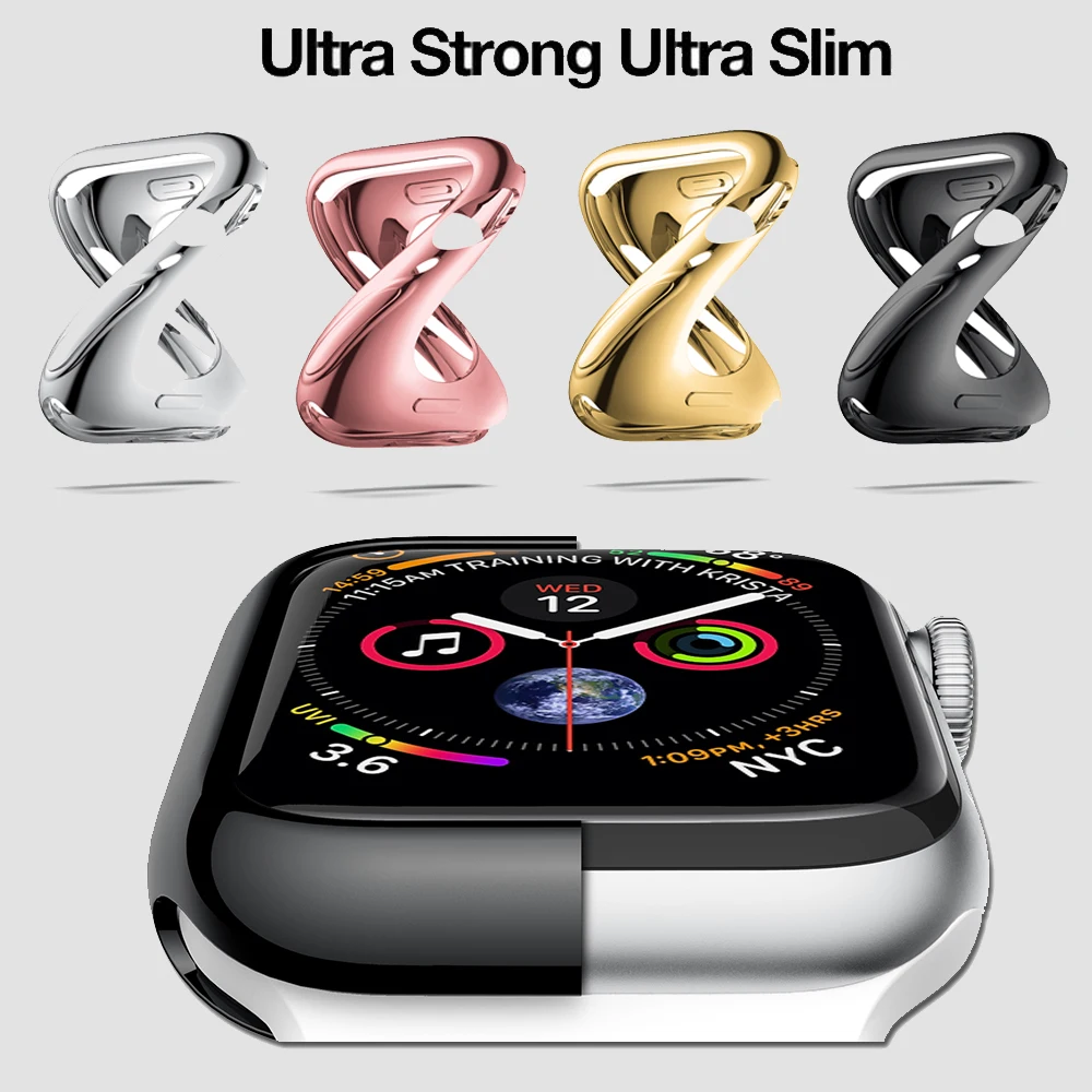 Чехол из ТПУ для Apple Watch Series 4 44 мм прозрачный силиконовый защитный чехол часов
