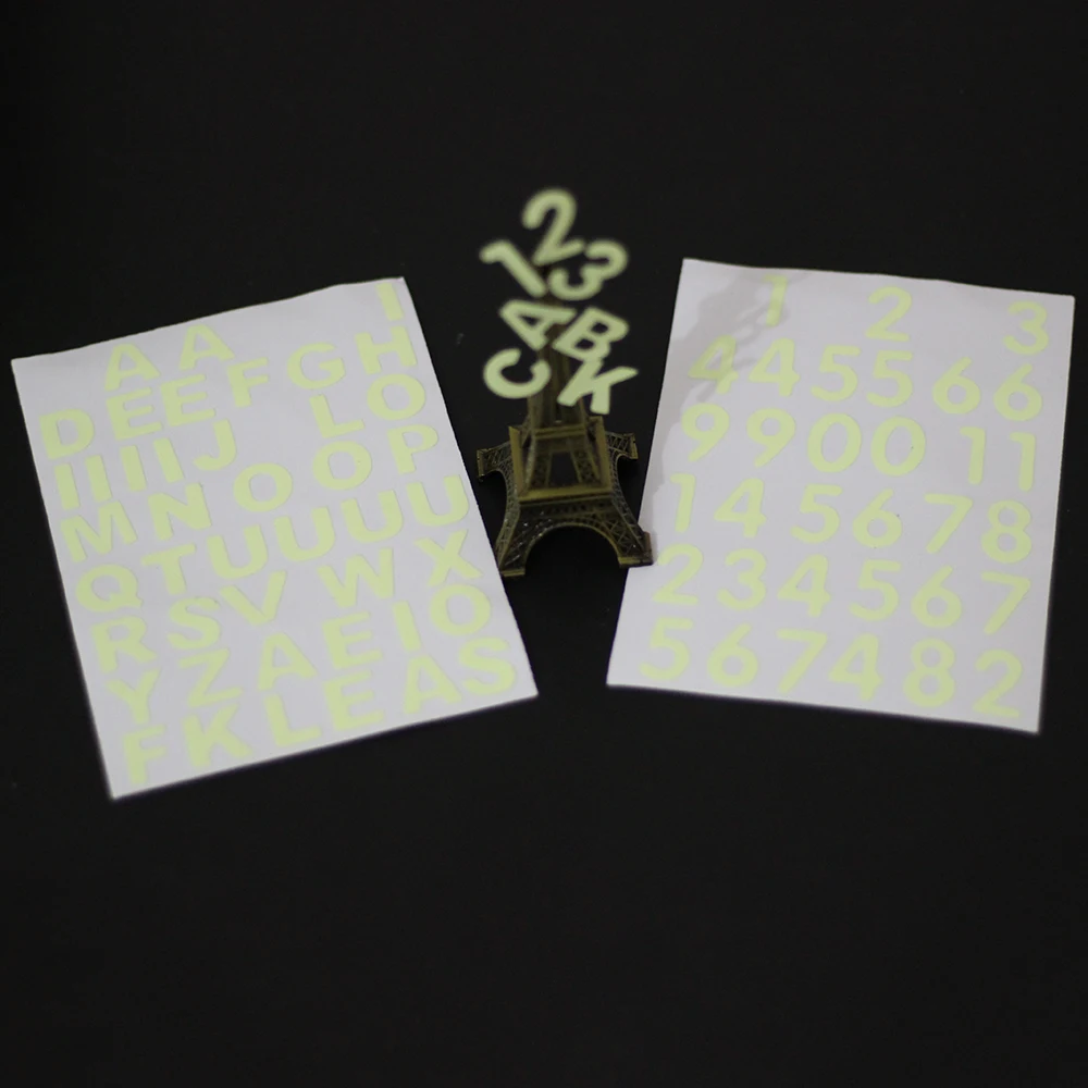 1 sheet Glow in the Dark Numbers Stickers Luminous Letters Stickers Personalized Name Stickers for Scrapbooking Diary Decoration