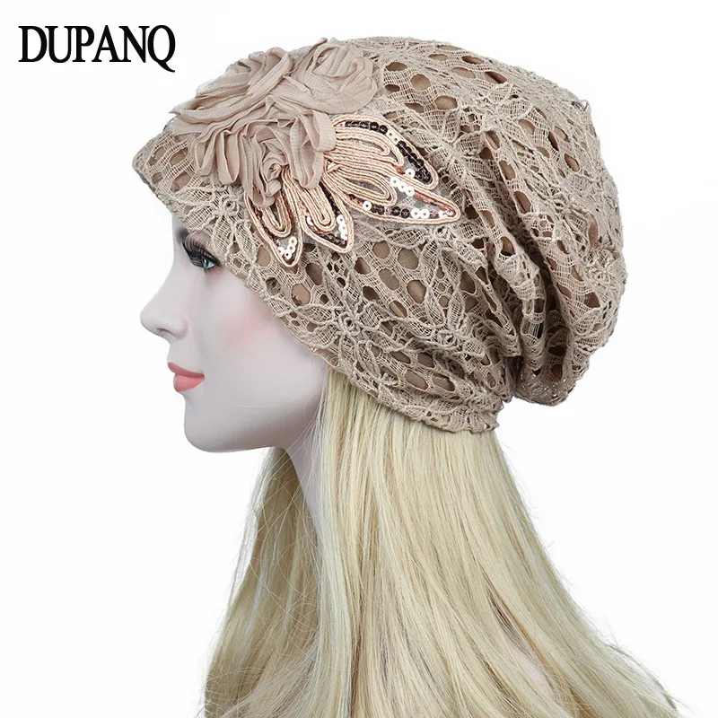 

Fashion Beanie Lace Hat Women Knit Ski Cap Beanie Hat Beanies Hip-hop Bonnet Caps For Autumn Spring Breathable Chapeu Feminino
