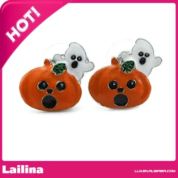 

Cute Happy Halloween Fall Jack O Lantern Pumpkin Post Stud Pierced Earrings Costume Fashion Jewelry
