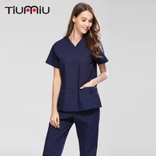Новая высококачественная Спецодежда для врача медсестры с короткими рукавами Летний больничный медицинский салон красоты спа наборы скрабов хирургическая медицинская форма