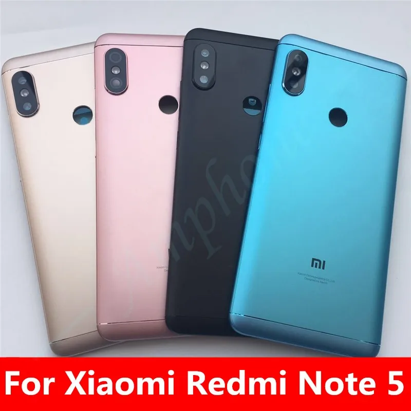 

New Spare Parts For Xiaomi Redmi Note 5/Note 5 Pro Door Housing Back Battery Cover+Side Buttons + Camera Flash Lens Replacement