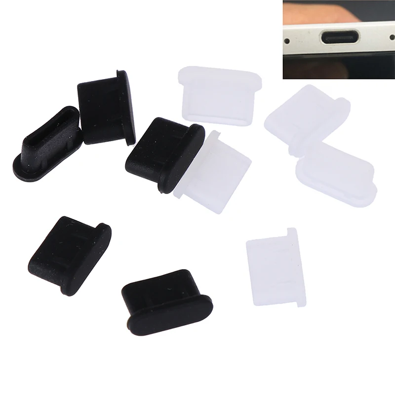 

New 5pcs Dustproof Cover Cap Jack Charger Plug USB Type-C Port Anti-dust plug For Mobile Phone