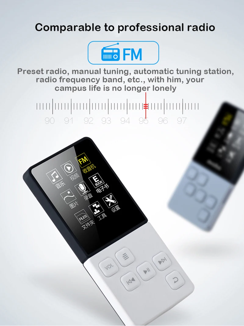 ShareE zone G9 MP3 Player Build in Speaker MP3 music player fm radio walkman Photo Viewer 8GB Memory Voice Recorder Players  