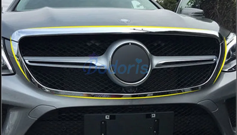 Для Mercedes Benz GLE 2015 2016 2017 Coupe SUV W166 передняя решетка накладки верхняя панель комплект