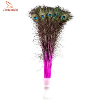 

ChengBright Beatiful 50 Pcs/Lot 70-80CM/28-32 Inch Rose Peacock Feathers DIY Decorative Feather Decoration Peacock Feather plume
