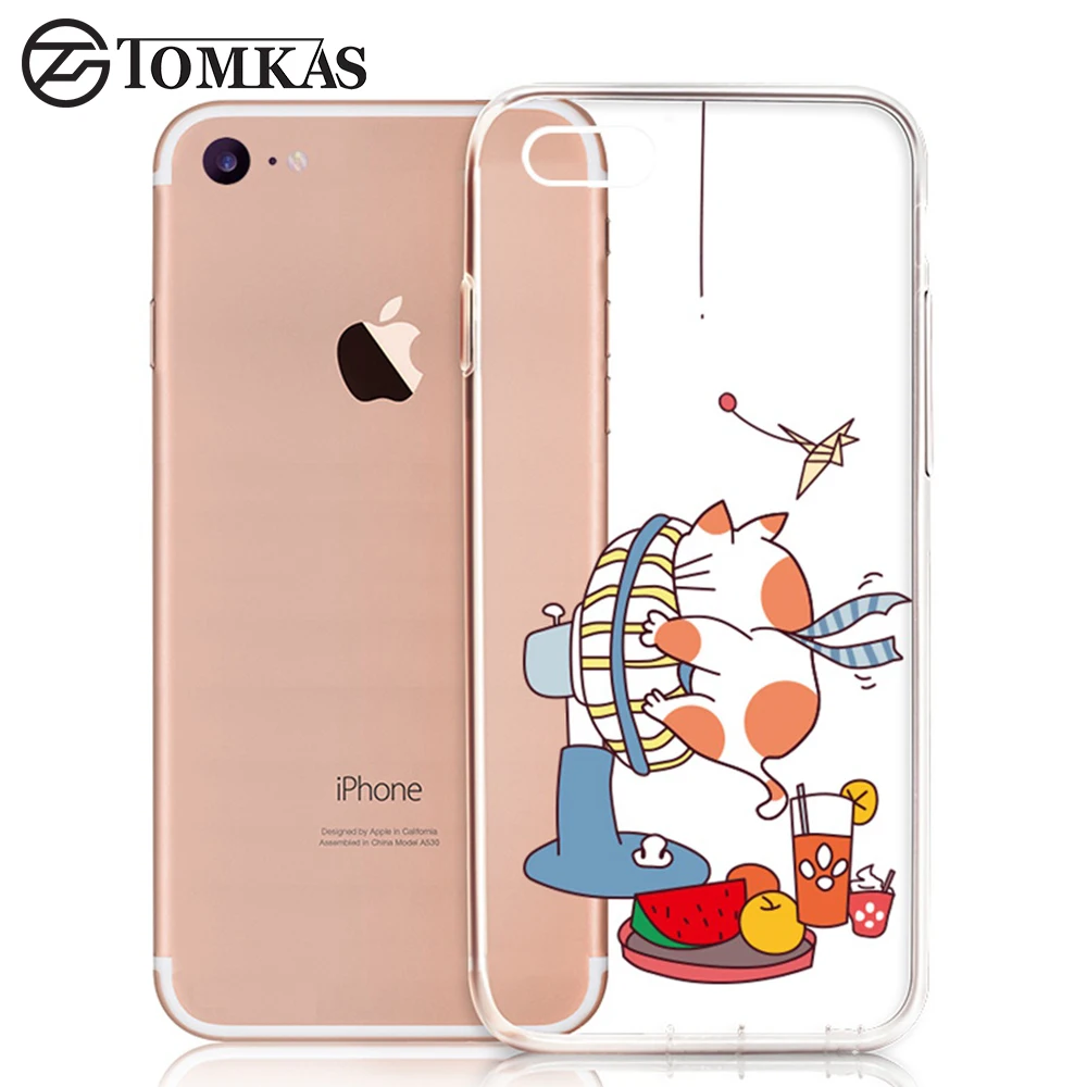 TOMKAS чехол для iPhone 7 Plus силиконовый с милым рисунком Capinha ультра тонкие мягкие