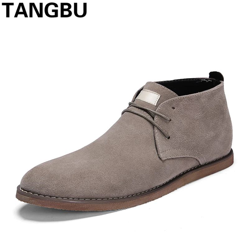 

High Top Genuine Leather Men Martin Shoes Lace Up Breathable Casual Leathe Shoes Fashion Male Platform Chelsea Shoes Size 38-44