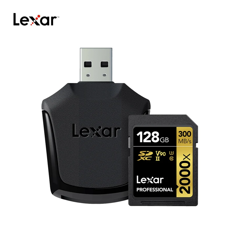 Карта памяти Lexar 2000X 32 64 128 Гб класс 10 U3 V90 4K SD карта 32 Гб 128 Гб 64 Гб 300 МБ флеш-карта SD память для камеры SDXC SDHC