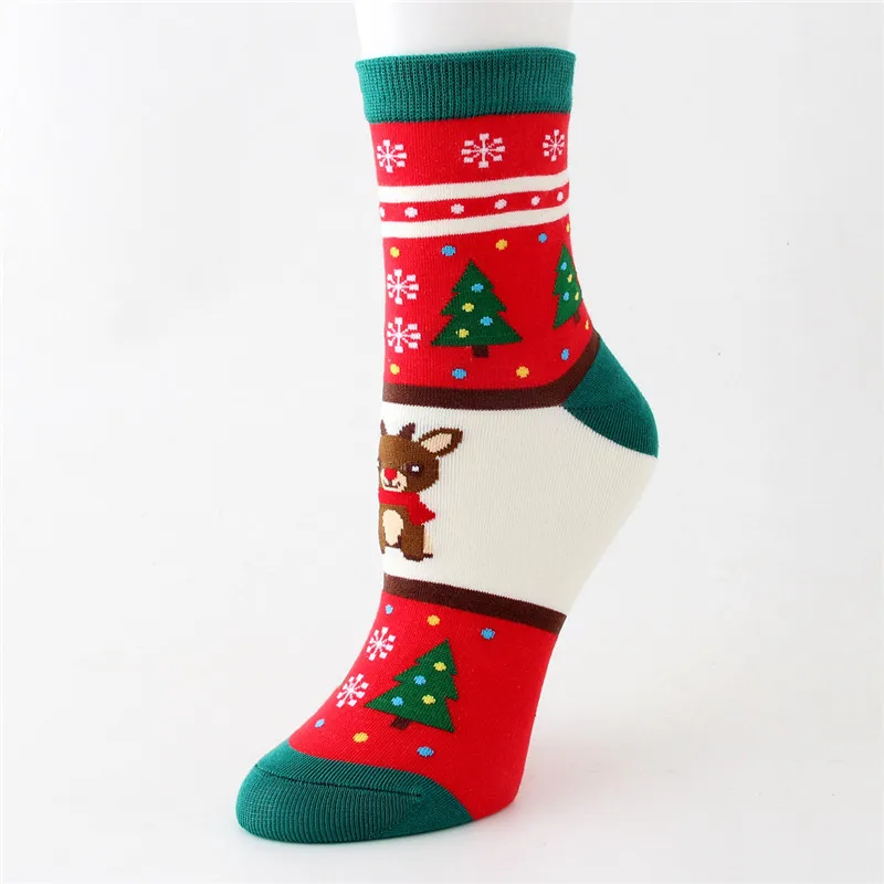 Новые дизайнерские рождественские носки женские хлопковые Короткие Зимние Носки с рисунком оленя Санта Клауса медведя снеговика мелталлическая подвеска ручной работы милые носки подарок на год