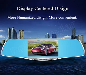 

full night vision 4.3 Inch Rearview Mirror Car DVR Camera Rearview Mirror Auto dvrs dual lens 1080P dash free shipping