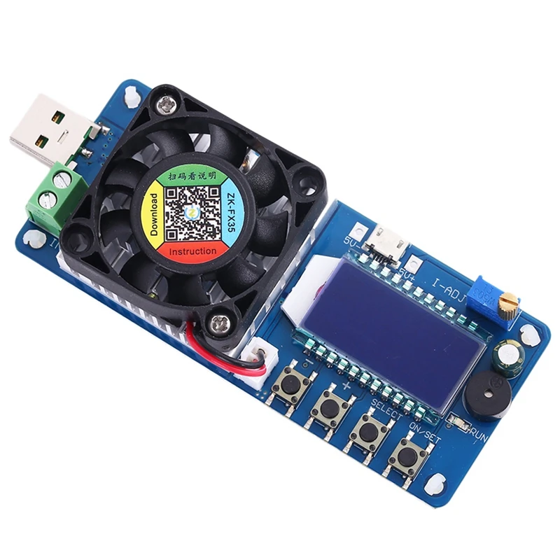 

Fx35 35W Constant Current Electronic Load 25V 5A Usb Battery Power Tester Discharge Capacity Tester Meter 12V 24V