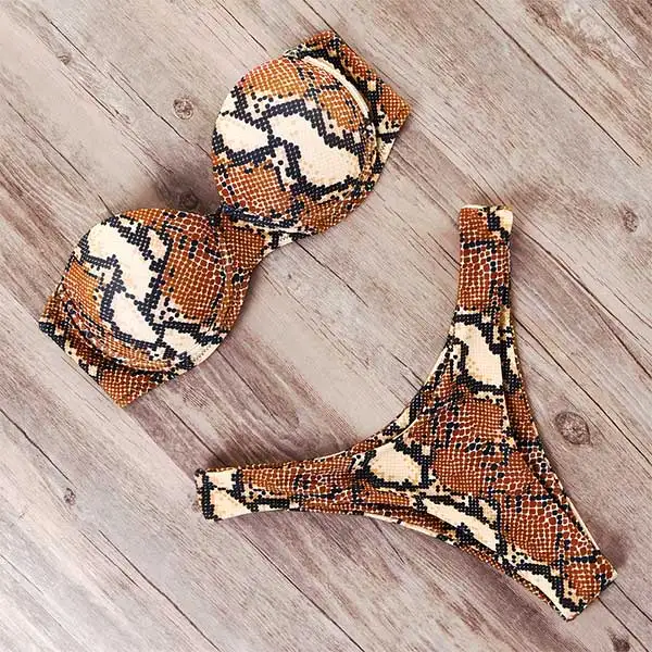 Бикини для женщин Leopard бандо комплект бикини купальный костюм Одежда для купания купальник Maillot De Bain Femme Бразильский Push Up Biquini Леди бикини животных леопардовым принтом комплект бикини купальники - Цвет: B1964SP