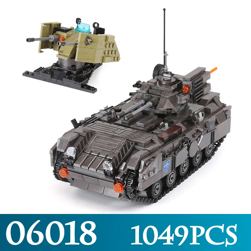 

Genuine Military Series 06018 1049PCS The Armoured Vehicle Model Building Blocks Compatible LegoINGLYs Brick Toys Christmas Gift